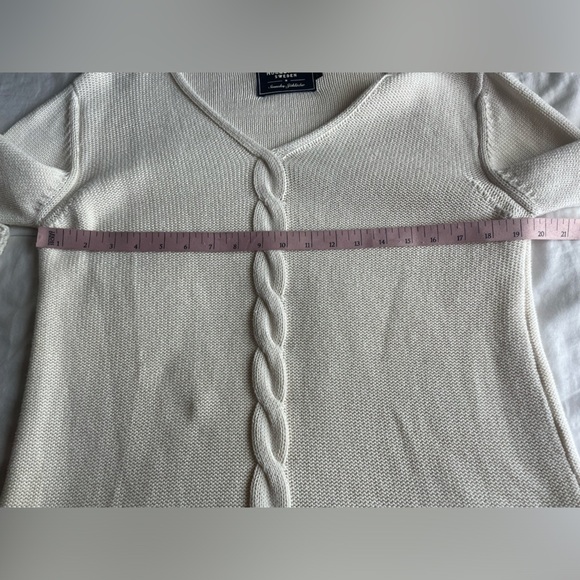 Holebrook Sweden Cable Knit Cream Fisherman Sweater Large Cotton Neutral Minimal - Picture 6 of 9